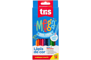 LAPIS DE COR TRIS MEGA SOFT 12 CORES